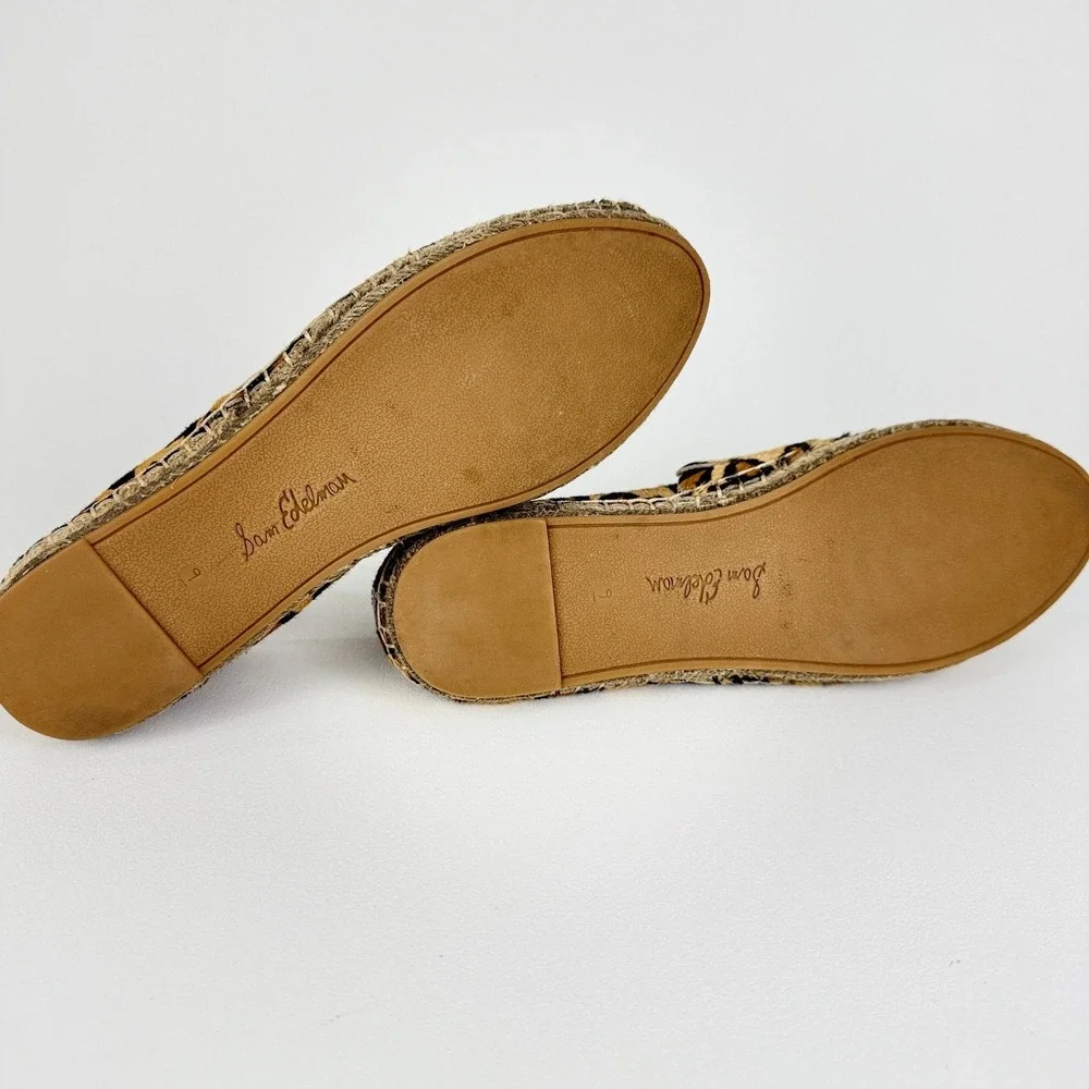 Sam Edelman Khloe Leopard Print Leather‎ Slip On Flats Women Size 9M
